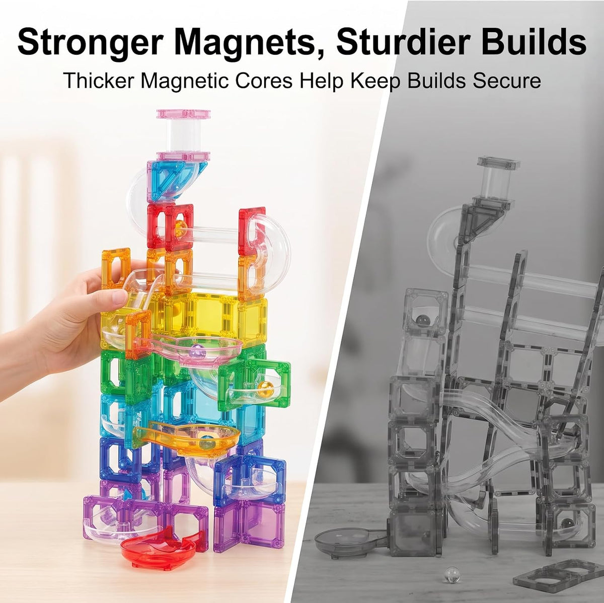 Azulejos magnéticos con diseño de mármol, 50 piezas STEM para niños