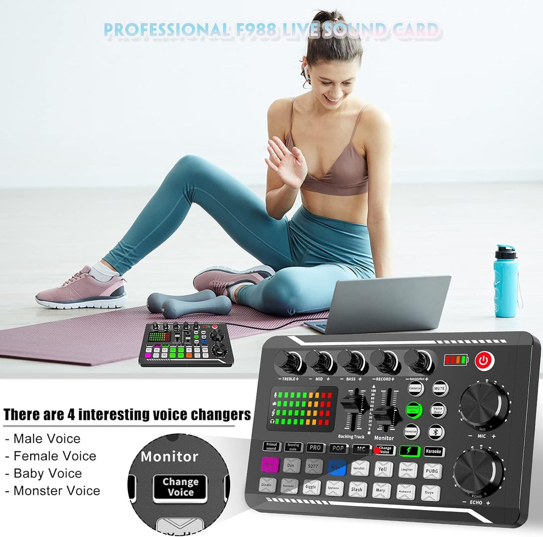 Mezclador de Audio Profesional, Tarjeta de Sonido en Vivo SINWE e I...