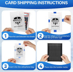 Kit de envío de tarjetas coleccionables, incluye 100 protectores de envío de tarjetas graduadas de 4 x 6 pulgadas, 50 sobres de burbujas de 6 x 8.7 pulgadas, cinta de pintor de 65.6 ft, 50