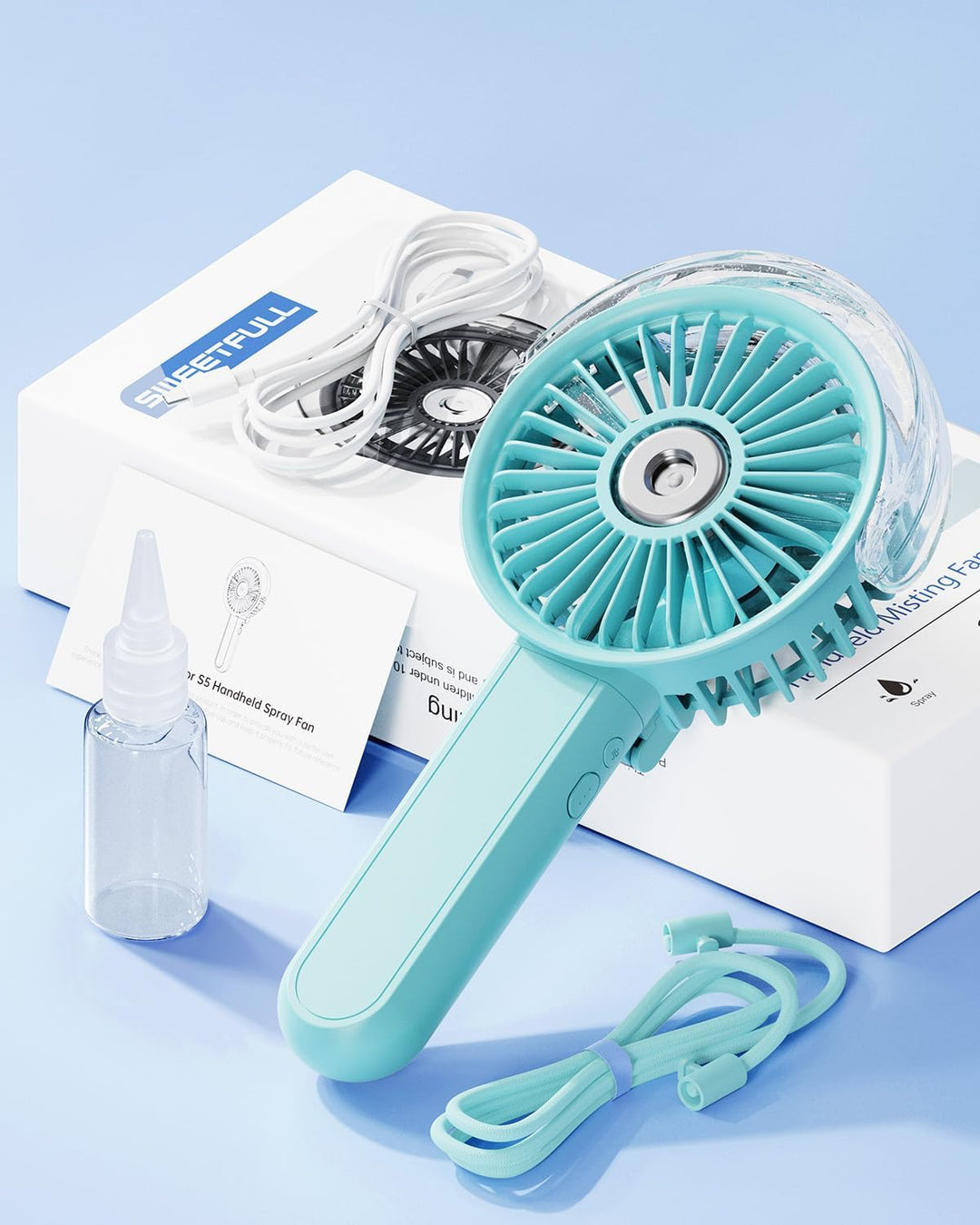 SWEETFULL Ventilador de nebulización portátil, ventilador personal...