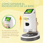 Microscopio digital de mano para niños, 1000X, pantalla LCD HD de 2.1''