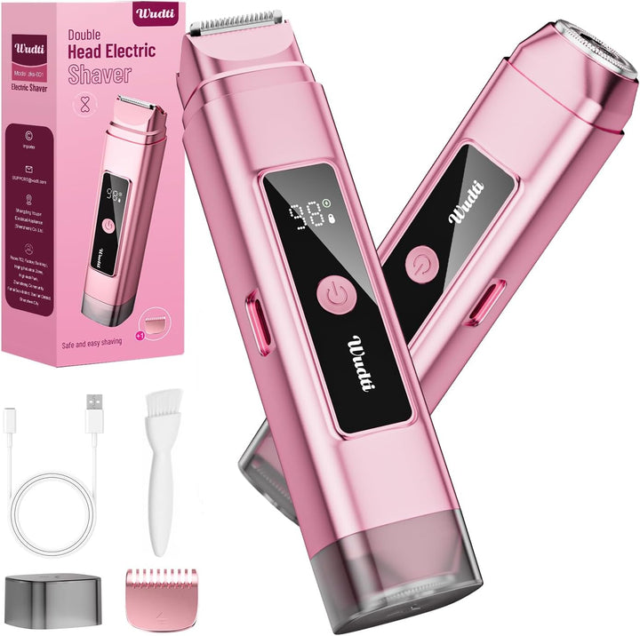 Recortadora de bikini eléctrica de doble cabezal para mujer: afeita...