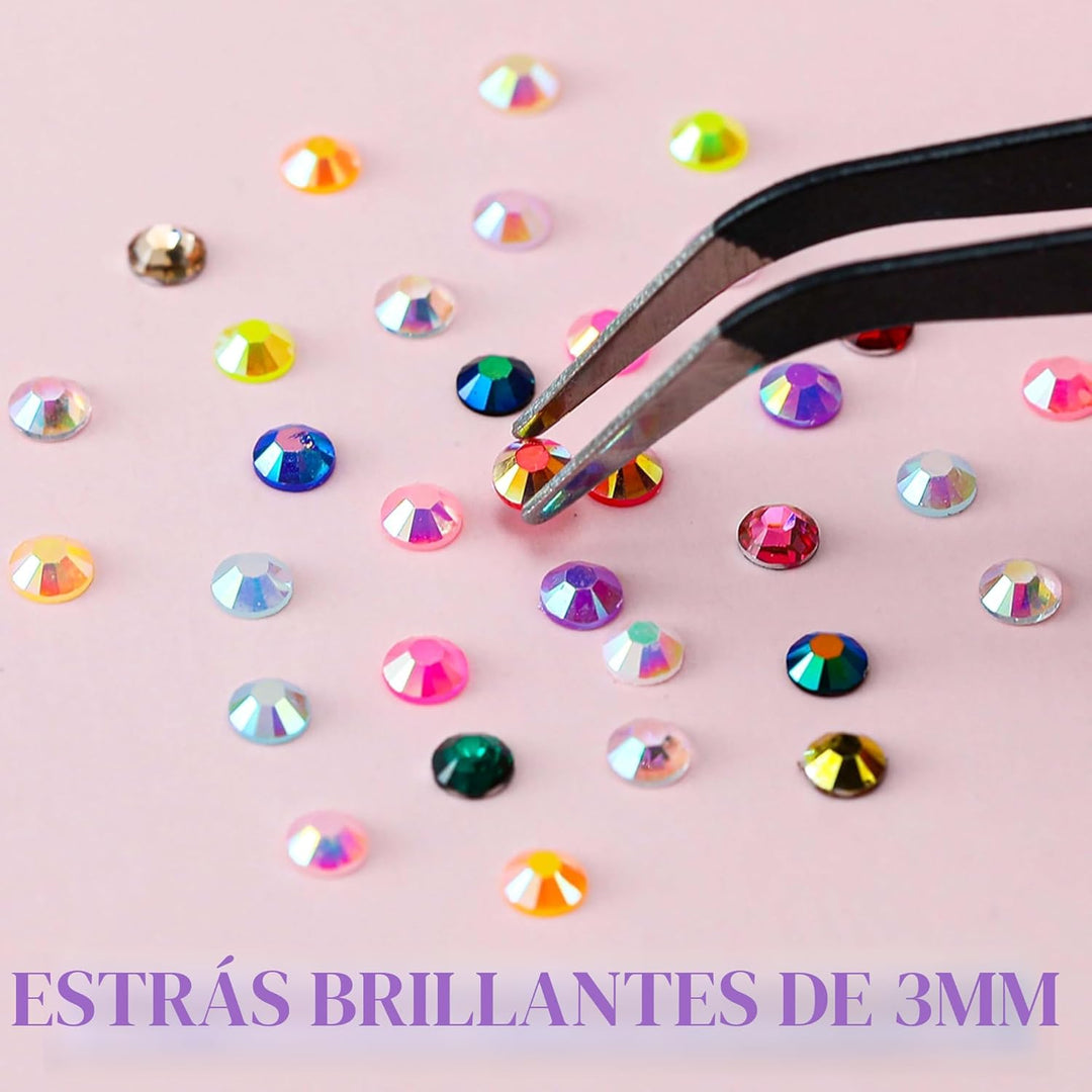 LERBOU Kit de 81000 piezas con 9 cajas, diamantes de imitación de r...