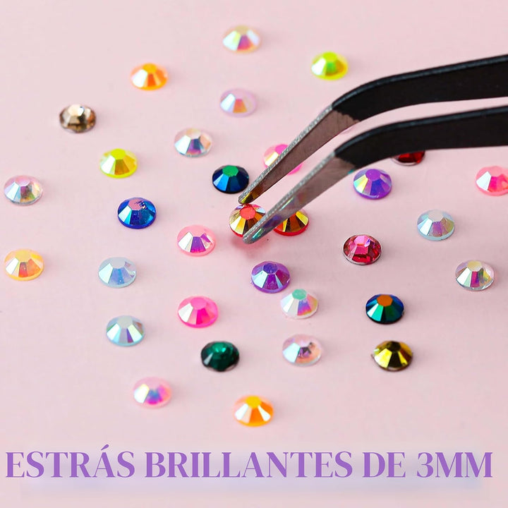 LERBOU Kit de 81000 piezas con 9 cajas, diamantes de imitación de r...