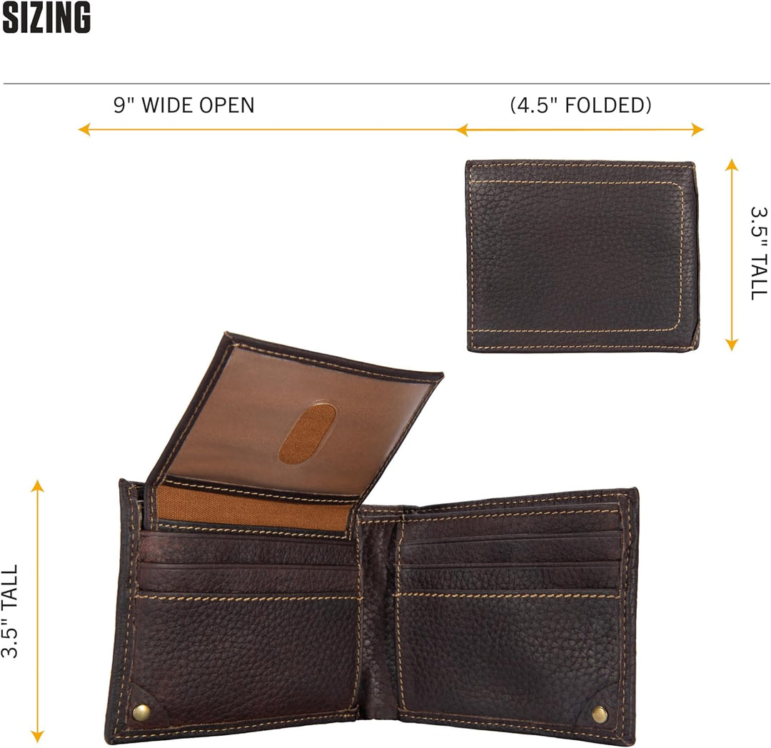 Carhartt Carteras de cuero de grano completo para hombre, diseño du...