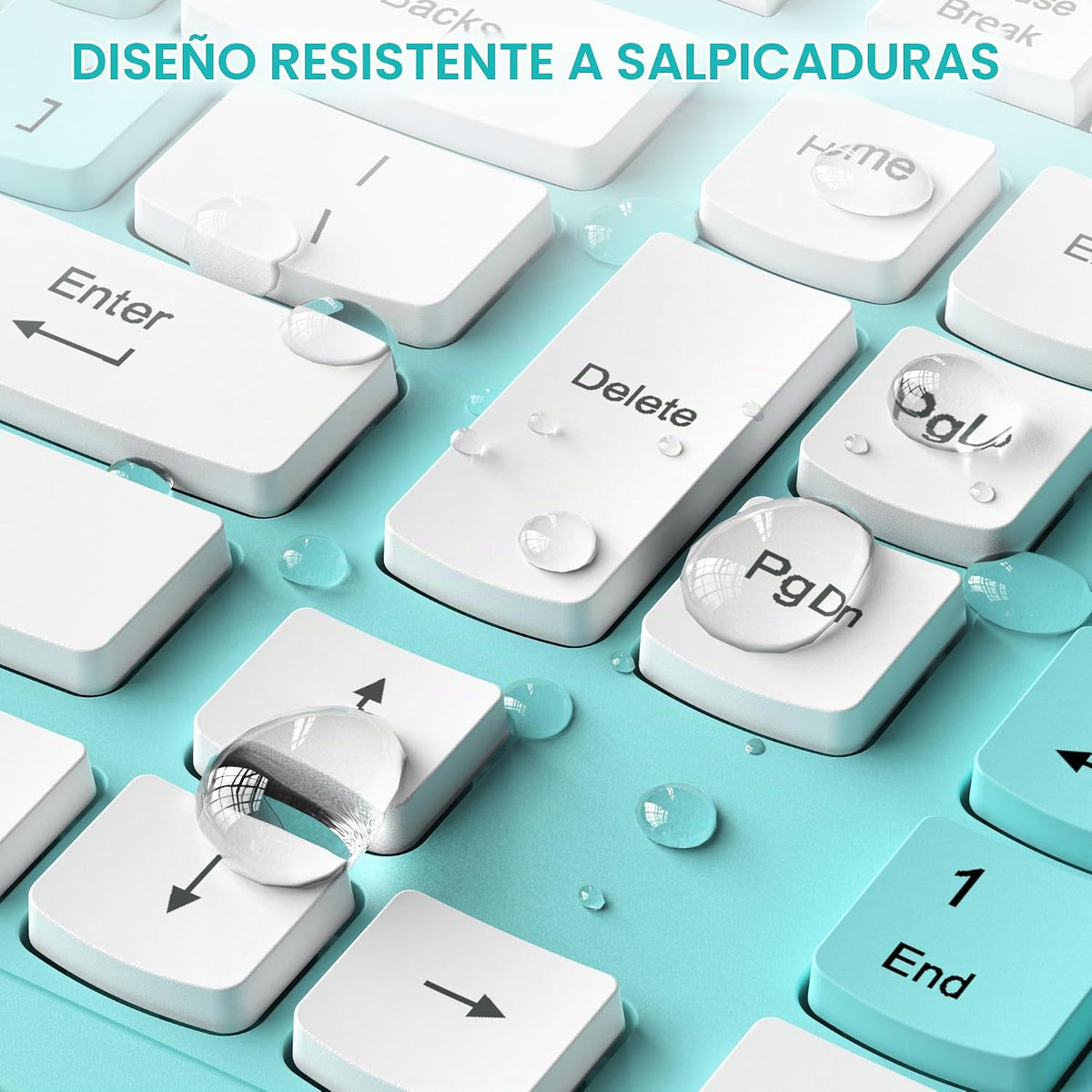 RECCAZR Combo de teclado y mouse inalámbricos, teclado de tamaño co...