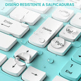 RECCAZR Combo de teclado y mouse inalámbricos, teclado de tamaño co...