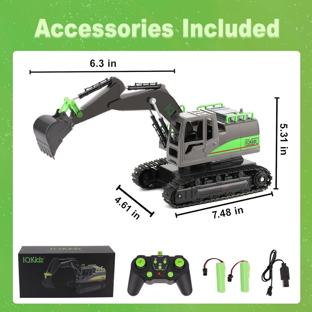 IQKidz - Juguetes de excavadora con control remoto para niños de 4...