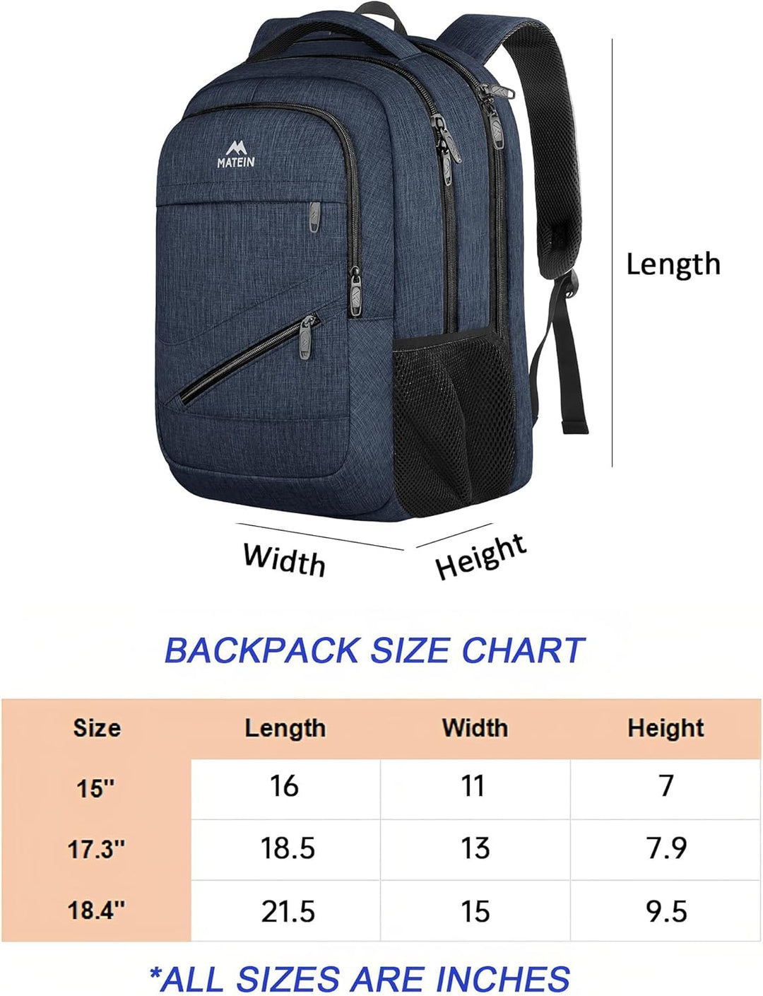 MATEIN Mochila extra grande para laptop para hombres, mochila de vi...
