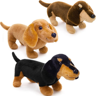 MorisMos 3 paquetes de animales de peluche de perro salchicha a gra...
