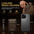 RUNBOX Cartera plegable de cuero genuino para hombres, tarjetero delgado