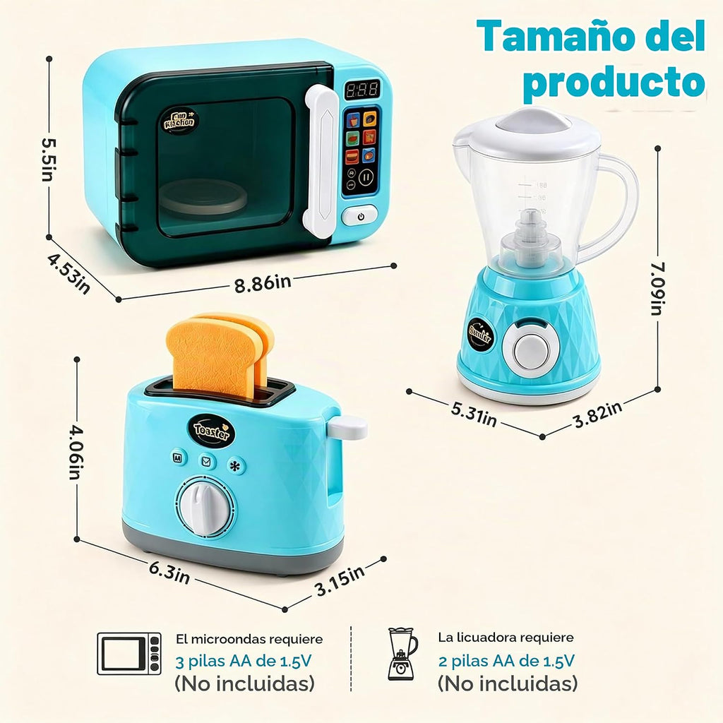 CUTE STONE Juego de electrodomésticos de cocina, microondas de juguete