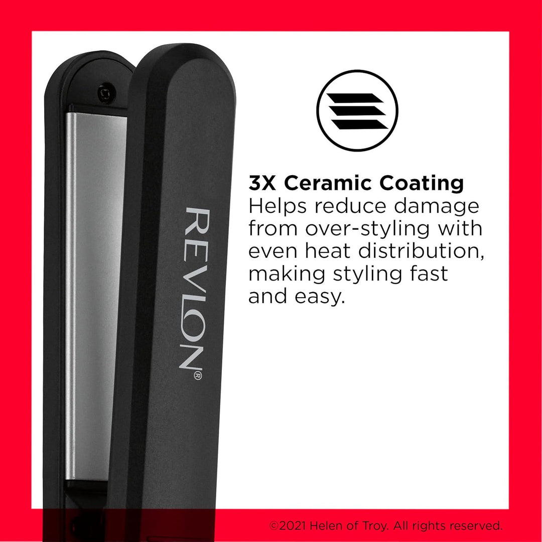 REVLON Perfect Heat - Plancha plana digital de cerámica, 1 pulgada