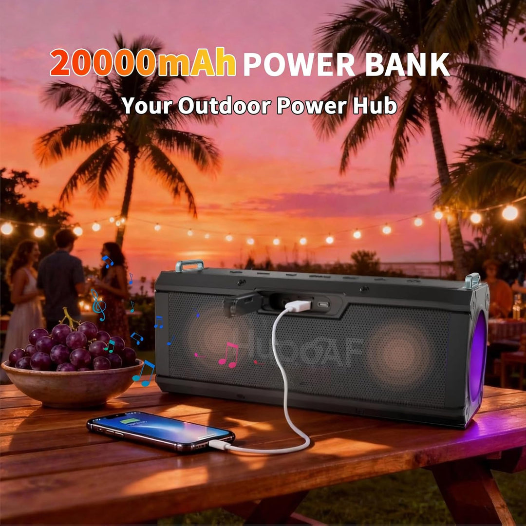 Hupoaf Altavoz Bluetooth inalámbrico, 120 W (pico) Altavoz exterior...