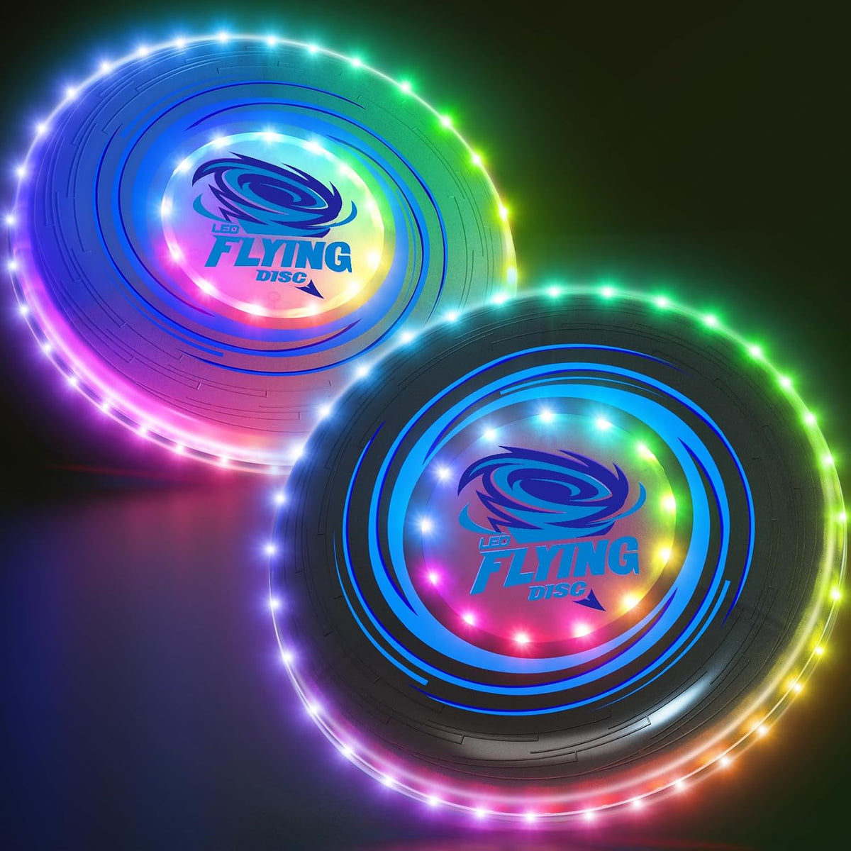 2 Pack Light up Flying Discs para Kids, 45 LEDs & 14 Lighting Modes