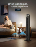 DREO Ventilador de torre para dormitorio, ventiladores oscilantes d...