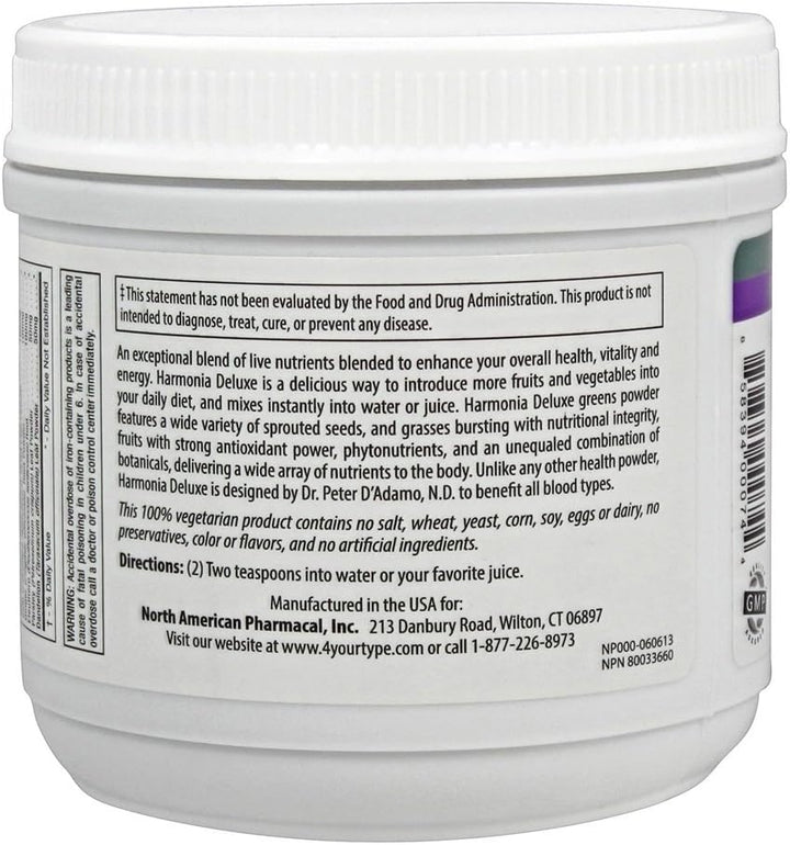 D'Adamo Nutrición Personalizada Harmonia Deluxe, 7 onzas
