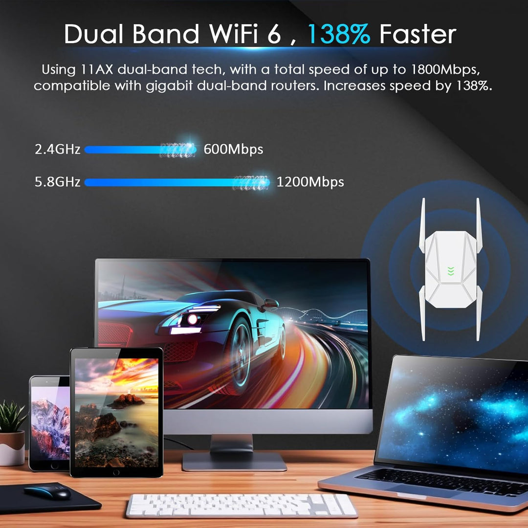 Amplificador de señal WiFi 6 AX1800 - Banda dual