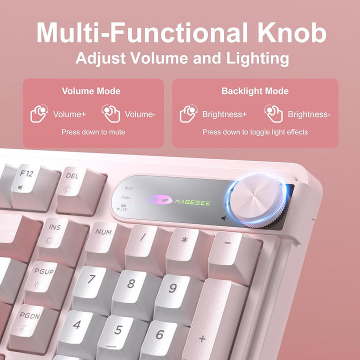 MageGee GK960 Teclado Inalámbrico, 98 Teclas Tri-Modo BT\/2.4G\/Tec...