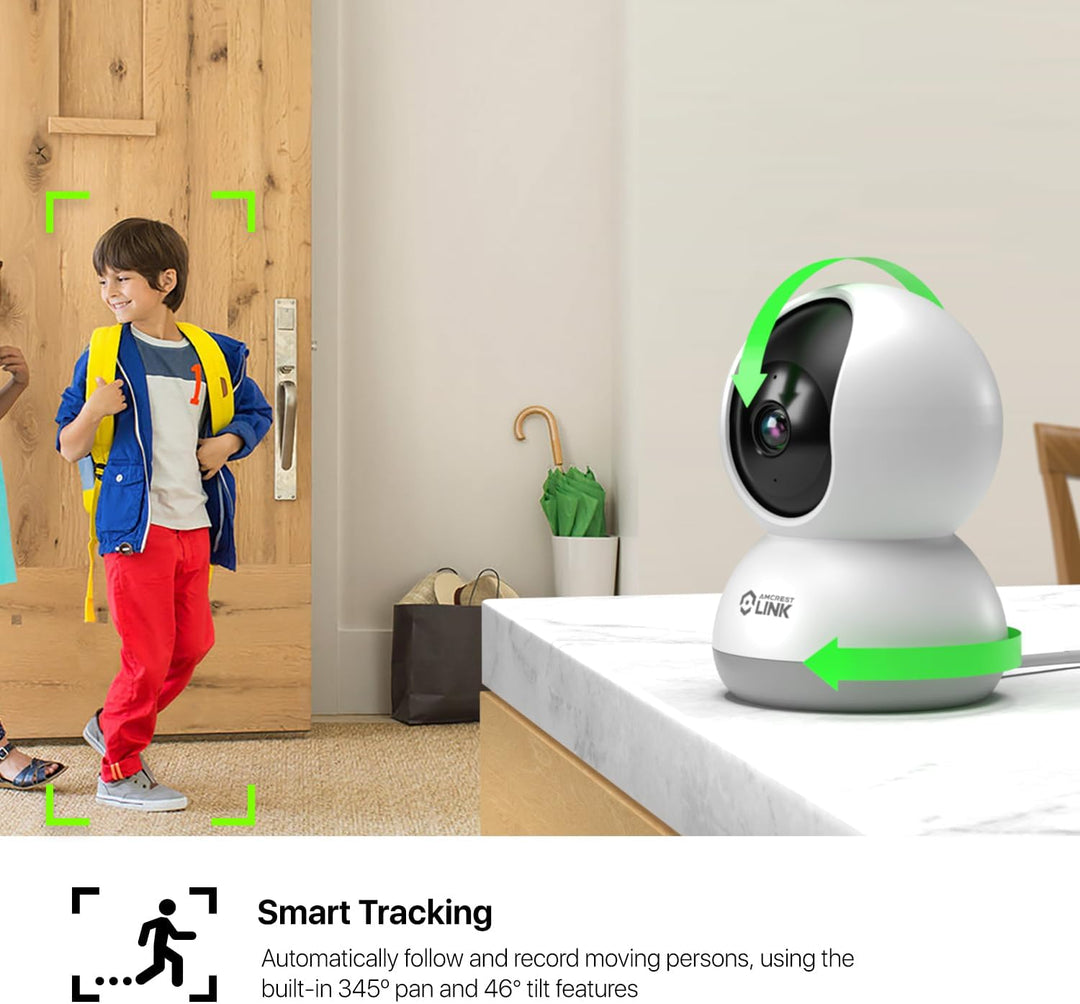 Amcrest Link - Cámara WiFi de 4 MP para interiores, detección human...