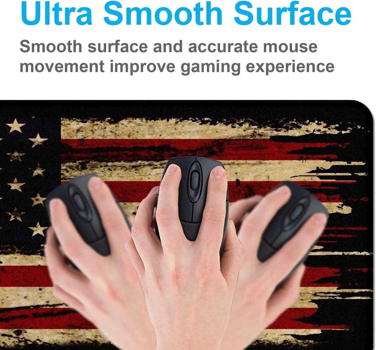 Alfombrilla de mouse para juegos retro con bandera estadounidense XL con
