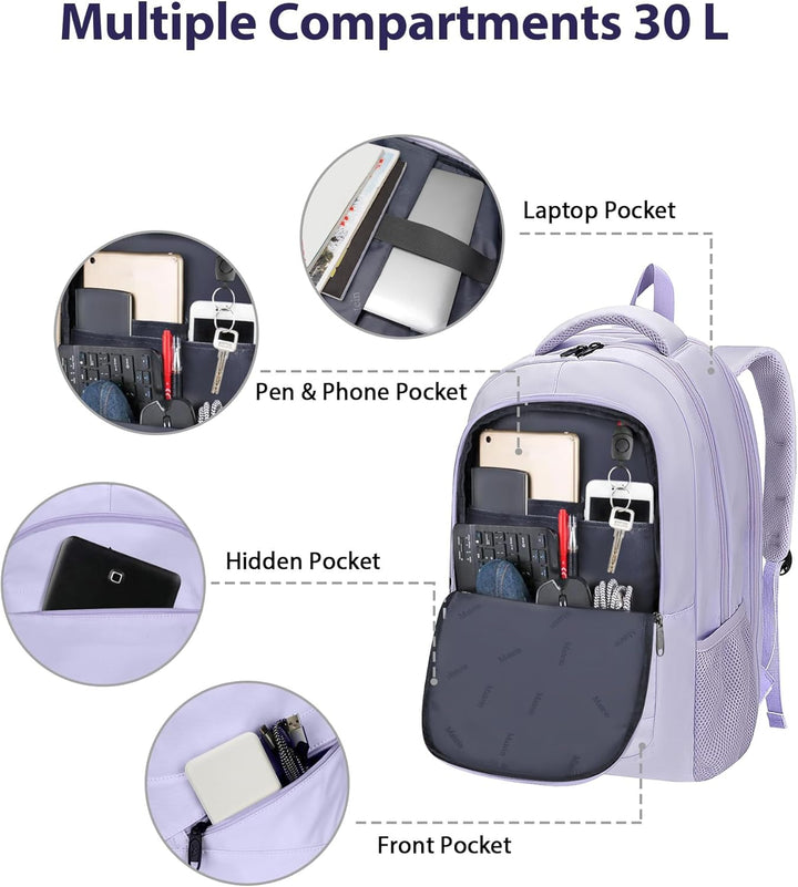 MATEIN Mochila grande para laptop de 17 pulgadas para mujer, mochil...