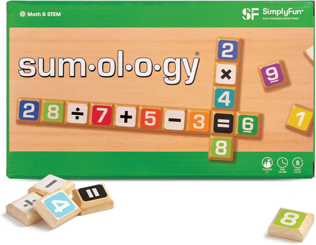 Juego de matemáticas Sumology de SimplyFun: uno de los juegos de matemáticas más divertidos para niños de 8 a 12 años - Practica suma, resta, multiplicación y división - ¡2 o más jugadores o juega en