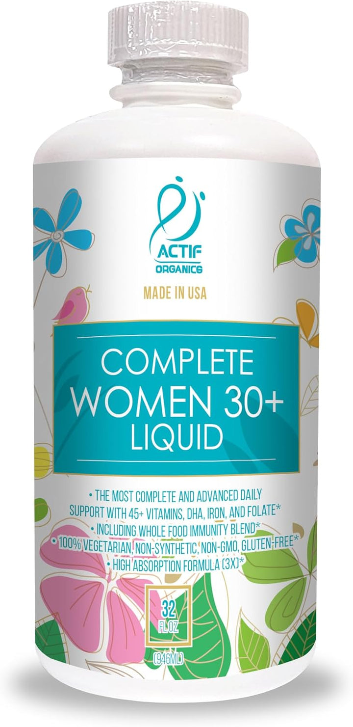 ACTIF Multivitamínico diario líquido para mujeres mayores de 30 año...