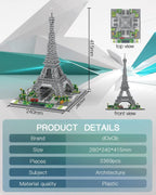 dOvOb Architecture - Juego de microbloques de la Torre Eiffel, 3369 piezas de mini ladrillos 3D, juguete de rompecabezas 3D, regalo para adultos y niños