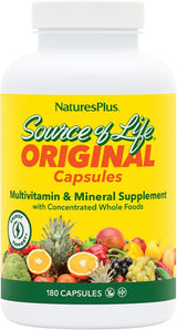 NaturesPlus Source of Life - 180 cápsulas - Suplemento multivitamín...