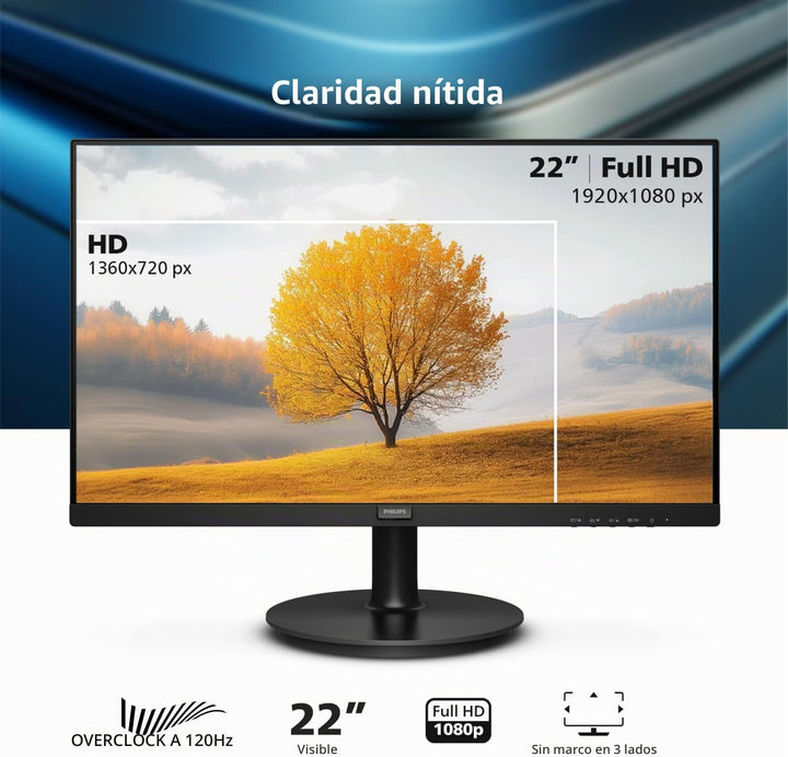 Philips 221V8LB3 Monitor Full HD delgado Clase de 22 pulgadas (1920...