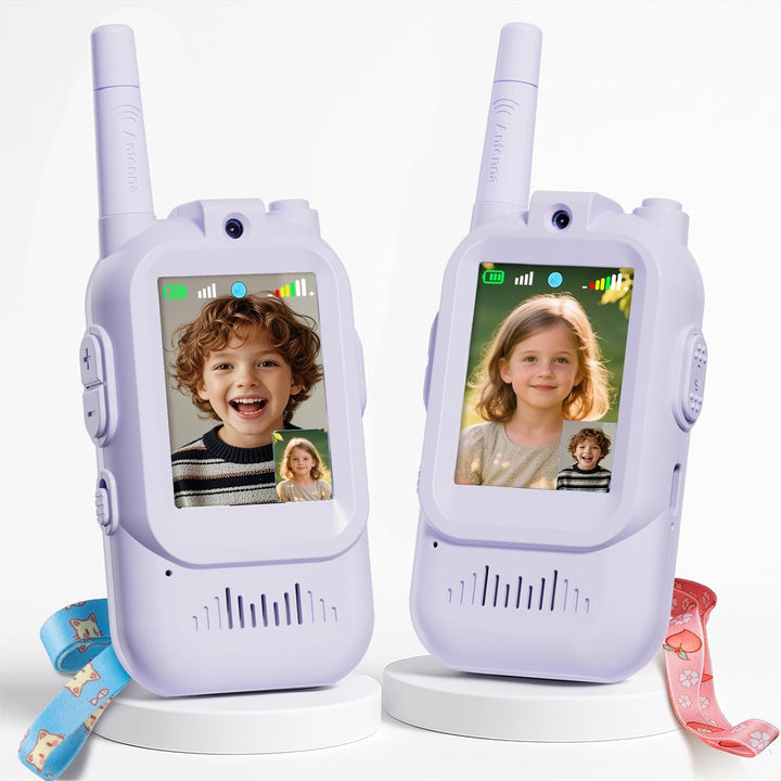 Walkie Talkie para niños con video: paquete de 2 juguetes recargabl...