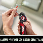 SKIL - Destornillador recargable Twist 2.0 de 4 V con cabeza giratoria, ajuste de torque, cable de carga USB-C y juego de 2 brocas - SD5619-01