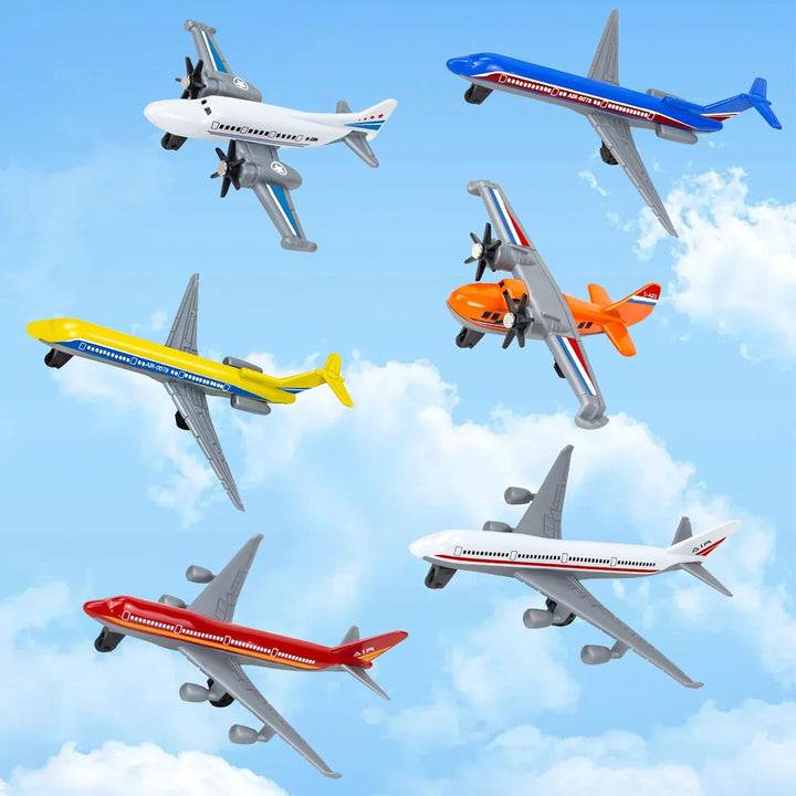 Paquete de 6 aviones de juguete juguete de avión fundido a