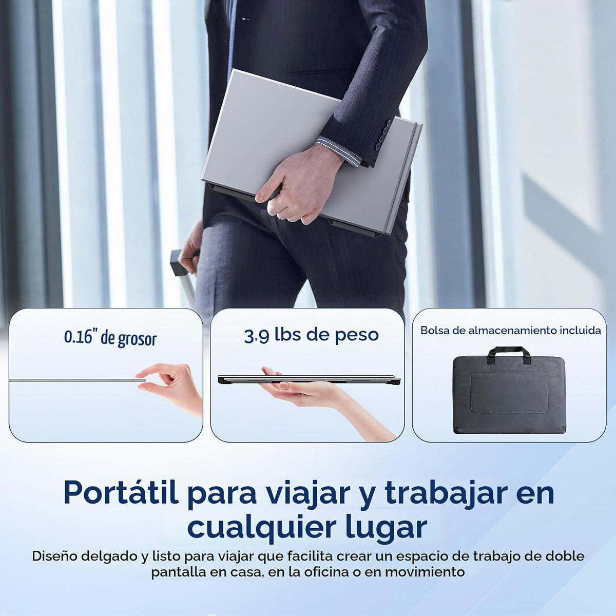 Extensor de pantalla para laptop de 15.6 pulgadas, monitor portátil...