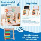 Ábaco de madera para matemáticas para niños - Pizarra negra de doble cara para niños pequeños