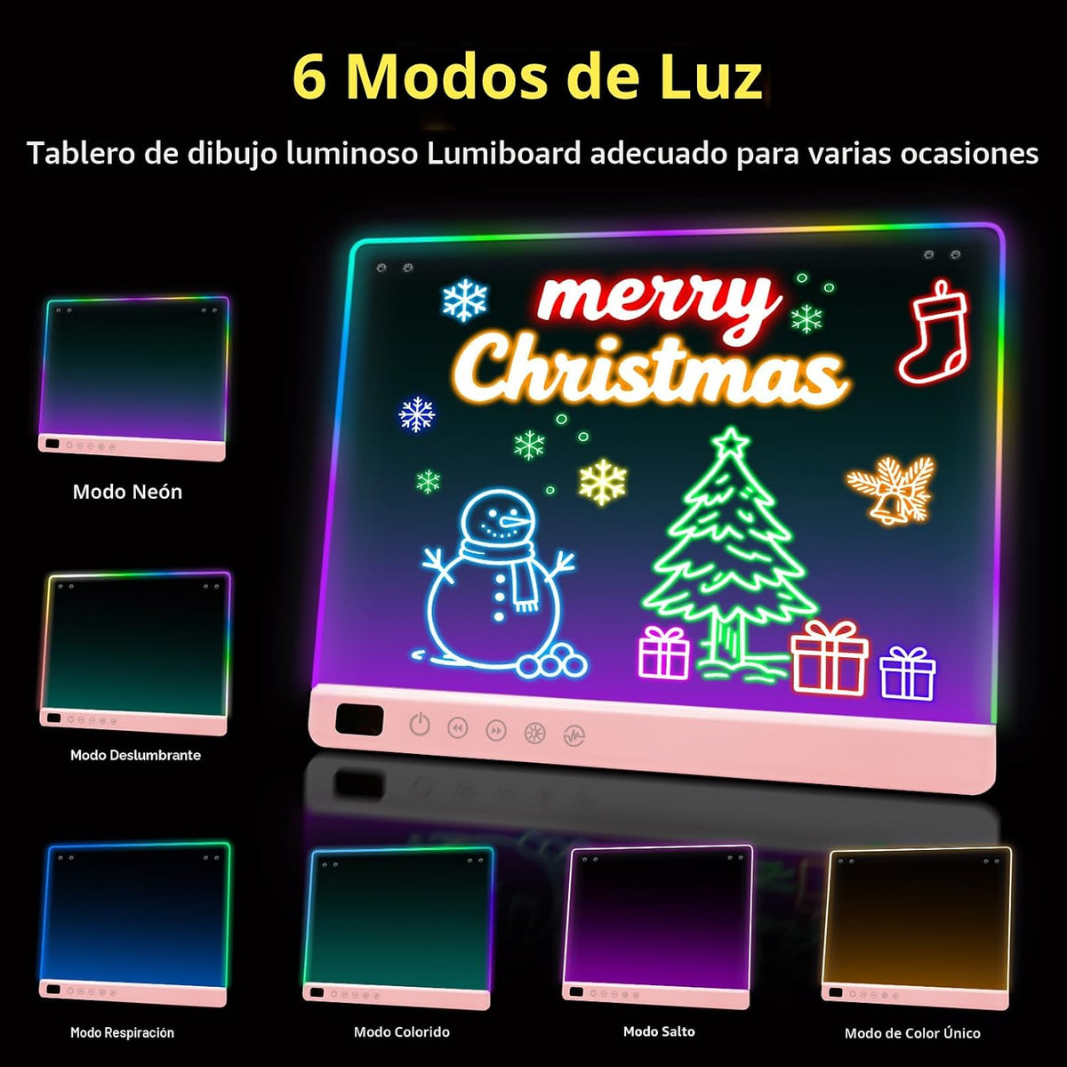 Tablero de dibujo LED con 13 efectos de luz, 16 pulgadas, recargable, para garabatos LED, con colores, tableta de dibujo con luz de neón, regalos para niños, ideas de regalo de Pascua