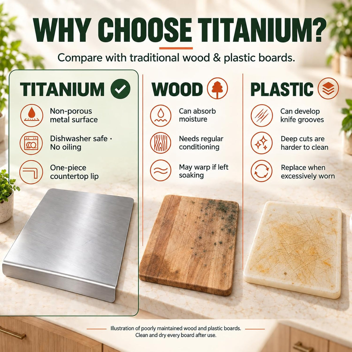 Kant Tabla de cortar de acero inoxidable con labio, tablas de cortar de acero para cocina, no tóxicas, aptas para lavavajillas, tabla de cortar y amasar para masa, carne, verduras, frutas, pan