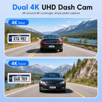 Dash Cam 4K+4K Frontal y Trasera, Incluye Tarjeta de 128GB, Dash Cam para Auto