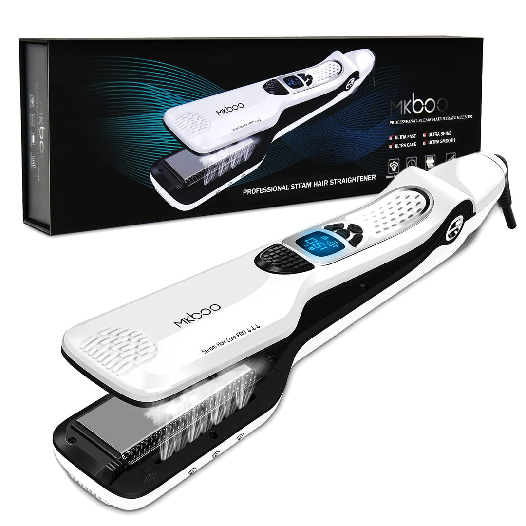 MKBOO Plancha de pelo con vapor, plancha de vapor de cerámica Nano...