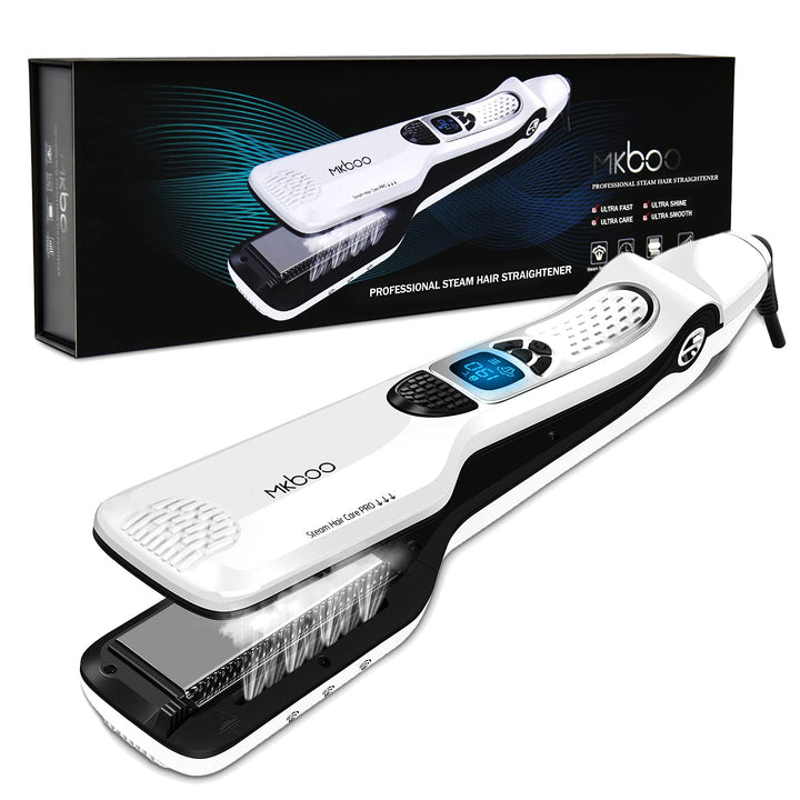 MKBOO Plancha de pelo con vapor, plancha de vapor de cerámica Nano...