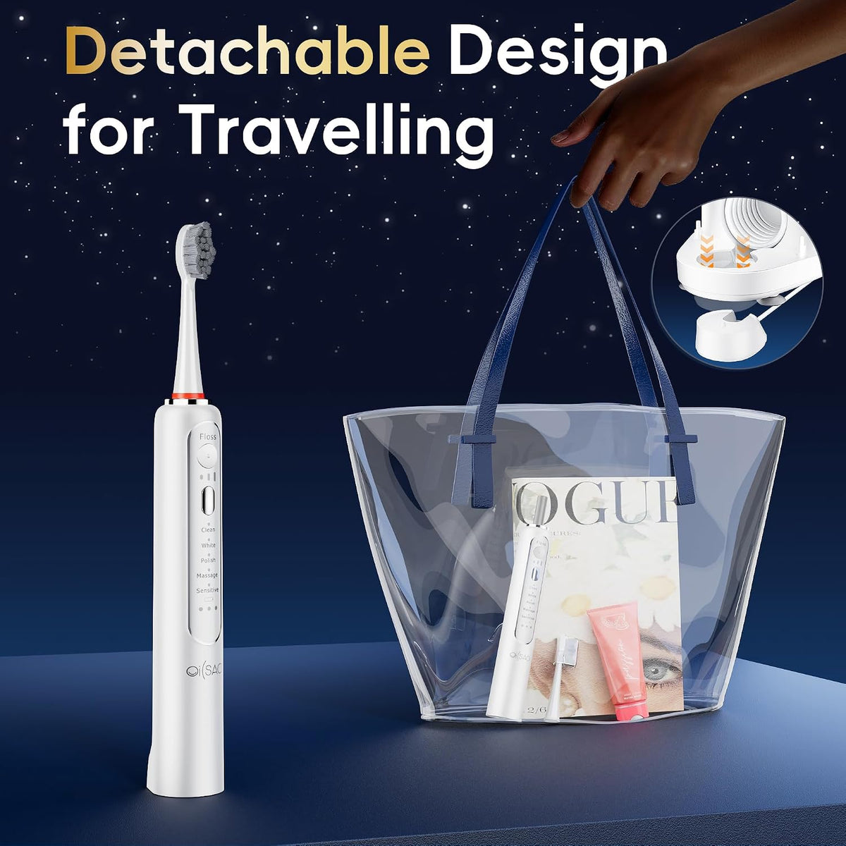 Cepillo de dientes eléctrico con hilo dental de agua, combo de cepillo de