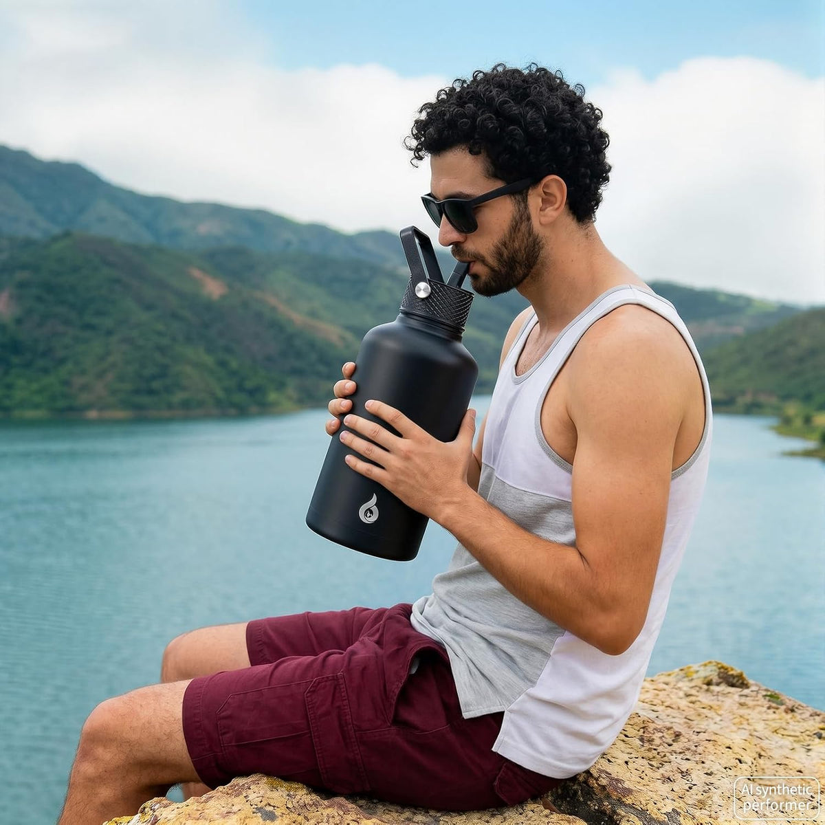 BJPKPK - Botella de agua aislada de 64 onzas, jarra de agua de medio galón