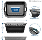 BROOKSTONE, 11 galones – [Nuestra cesta más grande de toda] Cesta de lavandería plegable de 24 pulgadas, asas de agarre antideslizantes cómodas, diseño minimalista que ahorra espacio, cesta