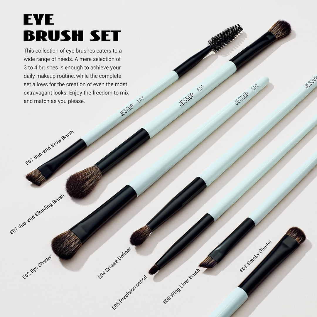 Jessup Juego de brochas de maquillaje, 10 piezas, doble cara para b...