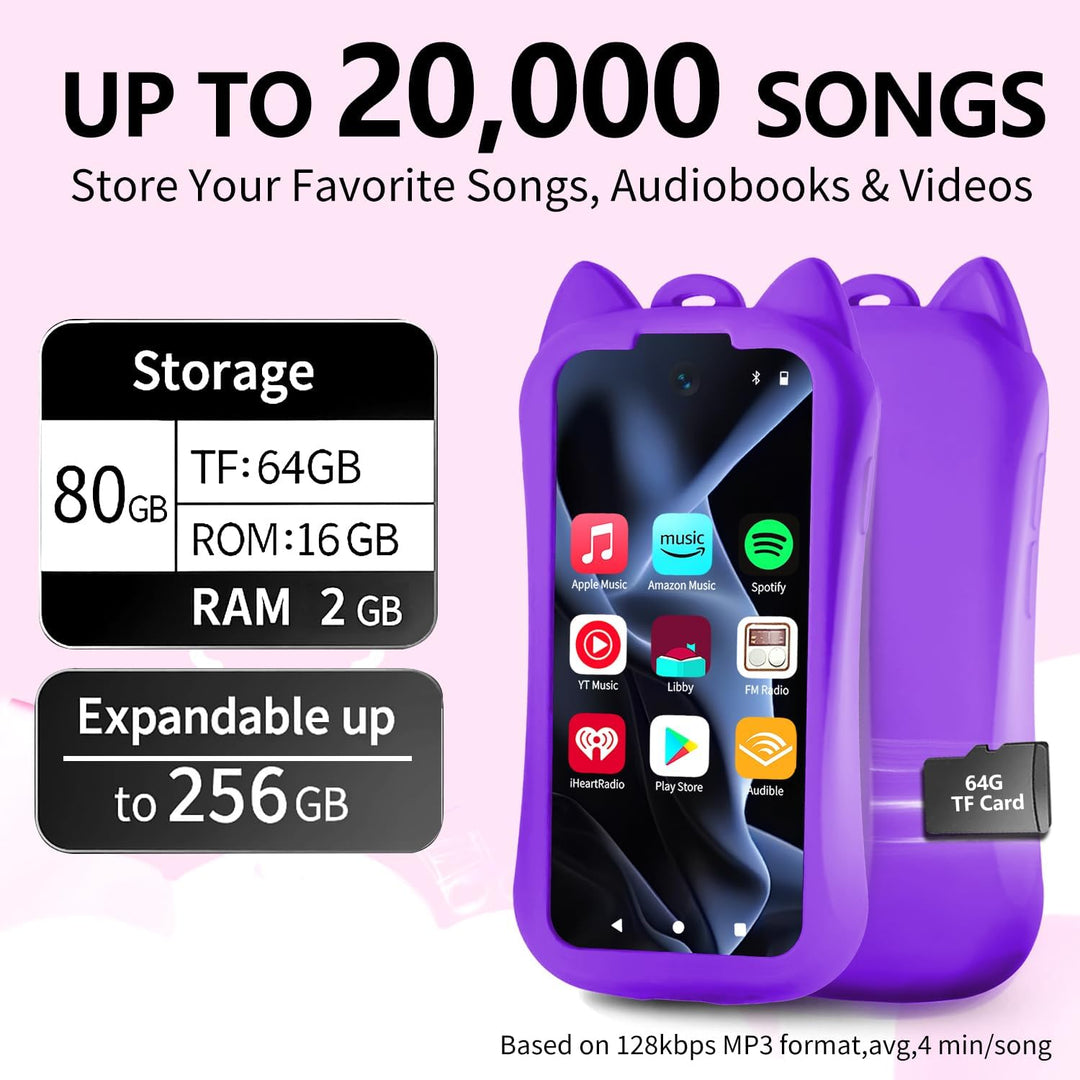 Reproductor MP3 con Bluetooth WiFi 80GB, reproductor de música digi...