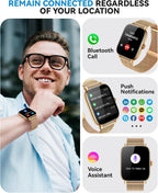 Reloj inteligente para mujeres y hombres, responde/hacer llamadas, IP68 impermeable rastreador de actividad física con monitor de sueño, reloj inteligente compatible con Android iPhone (funda