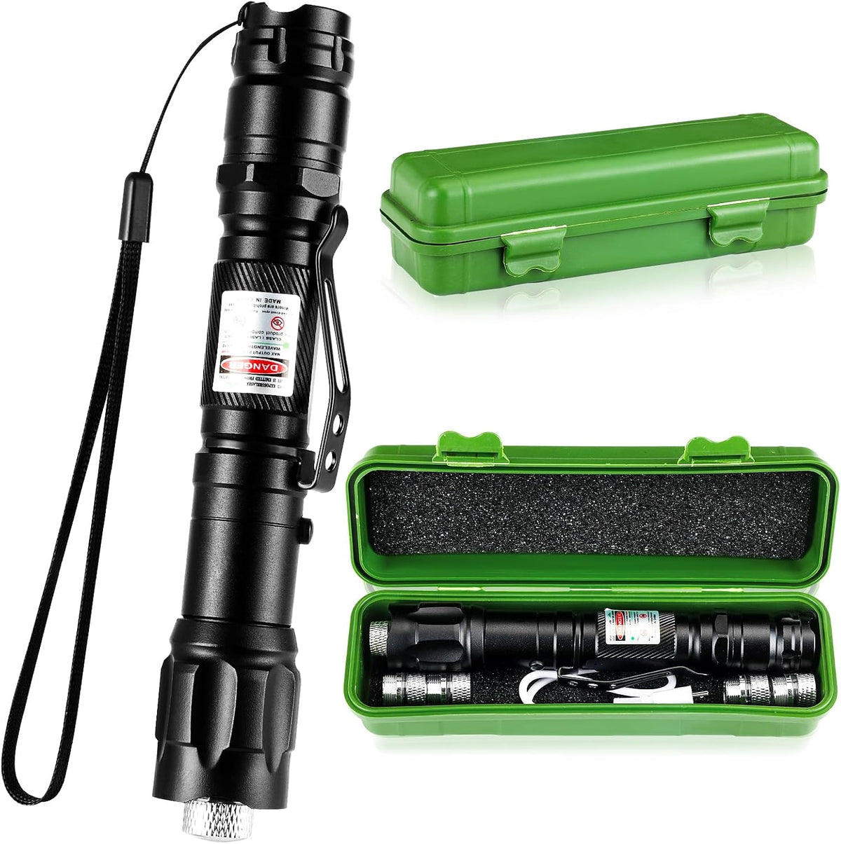 Puntero láser verde puntero láser de alta potencia, puntero láser táctico recargable, linterna de largo alcance