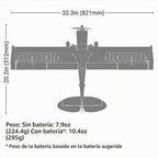 Avión a control remoto E-flite Micro Scrappy 800mm BNF Basic (transmisor, batería y cargador no incluidos), EFL02150D
