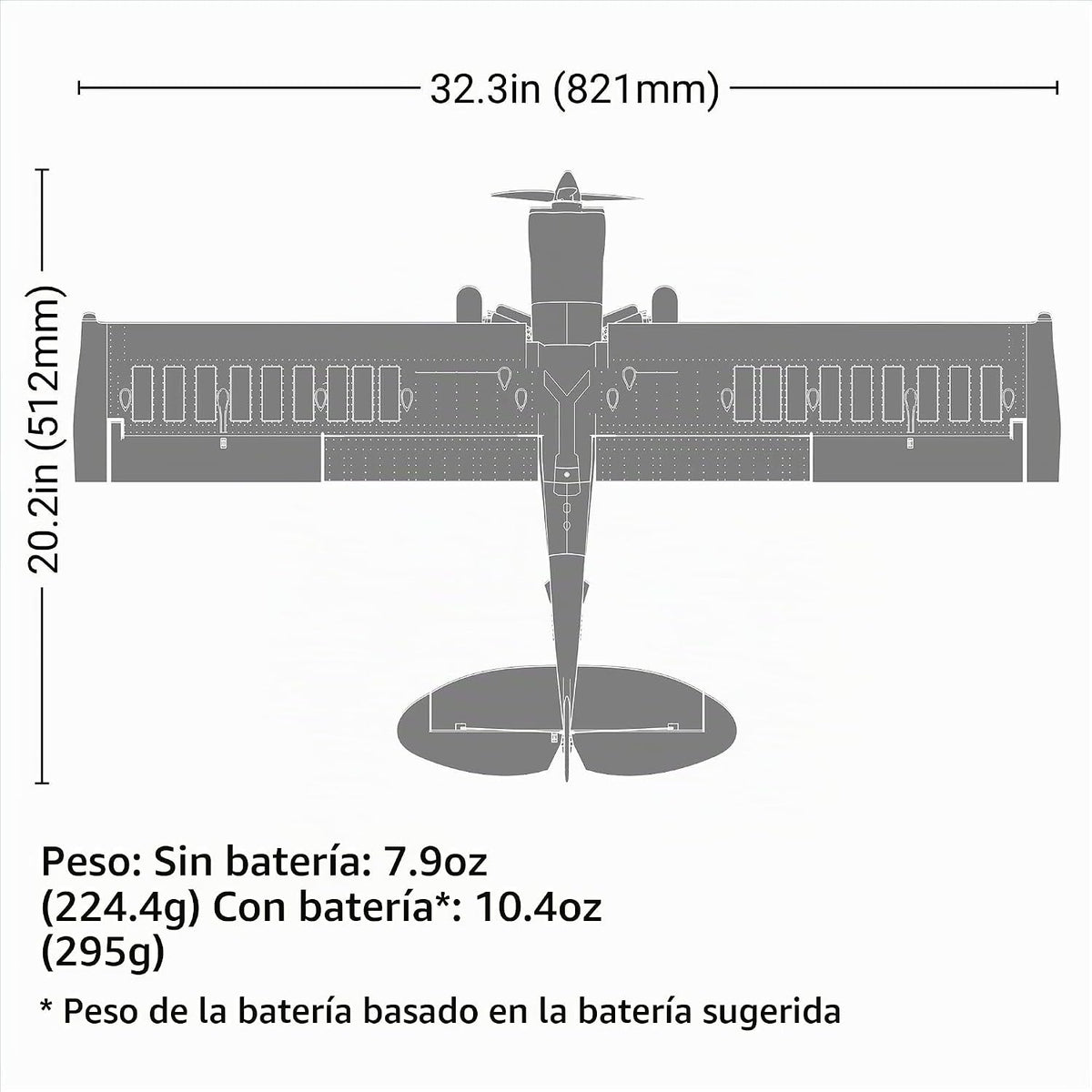 Avión a control remoto E-flite Micro Scrappy 800mm BNF Basic (transmisor, batería y cargador no incluidos), EFL02150D